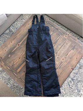 Boys Swisstech Snow Bibs Puffer Ski Pants Black Reflective Size M 8